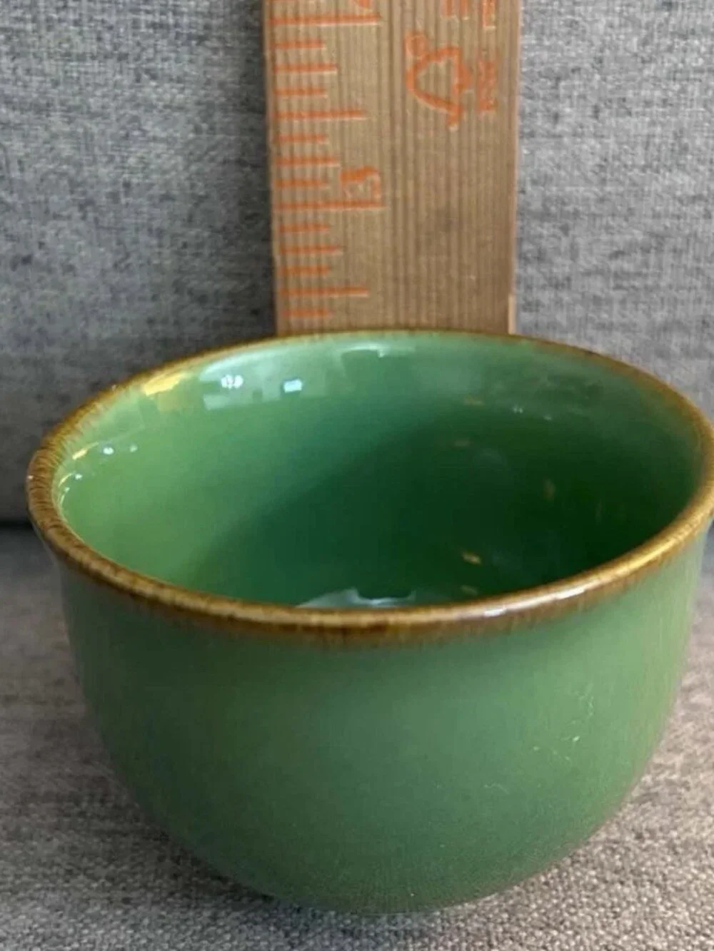 Set of 5 Pottery Barn Asian Grass Green Tea Cups- Japan